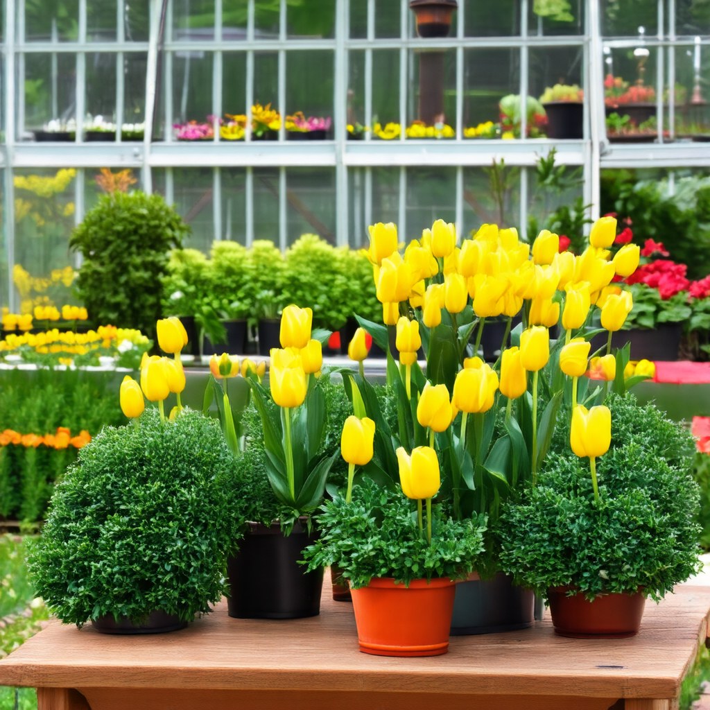 DA-VAE: yellow tulips in greenhouse