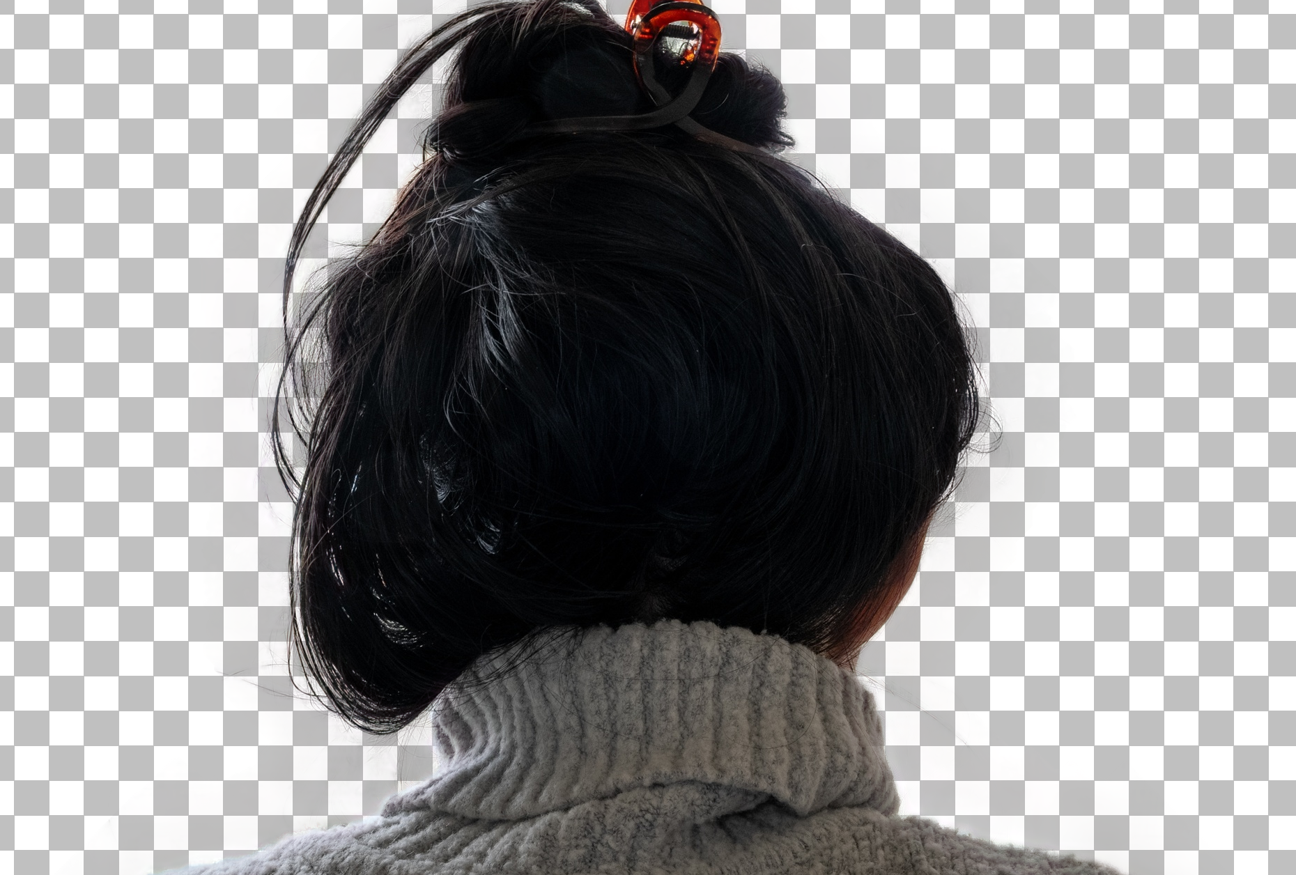 Predicted foreground color for black-hair portrait