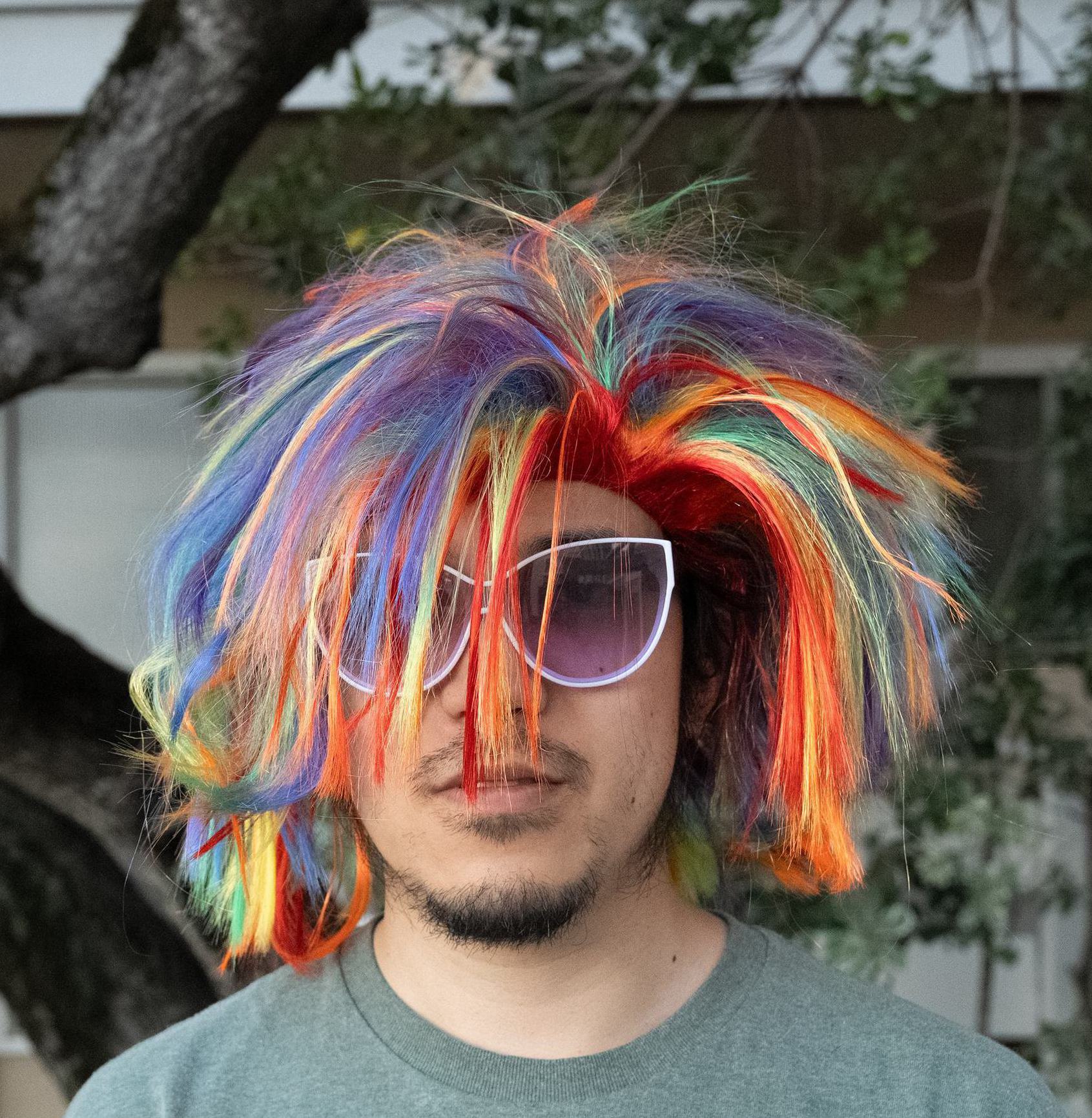 Colorful long-hair portrait input